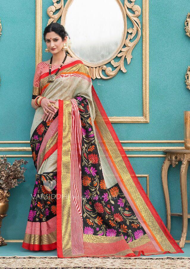 Multi Sethnic Wholesaling Peach Mintorsi Varsiddhi Saree
