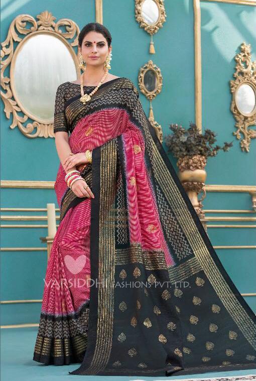 Multi Sethnic Wholesaling Peach Mintorsi Varsiddhi Saree