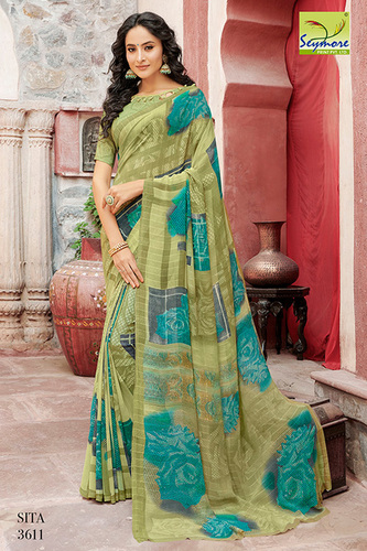 Black Printed Saree