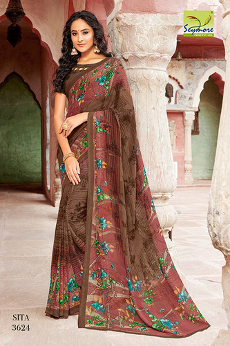 Beige Printed Saree