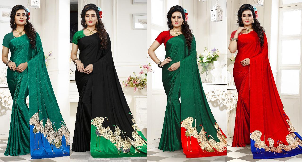 Hiraj Black Designer Saree On Kostub Satin Print