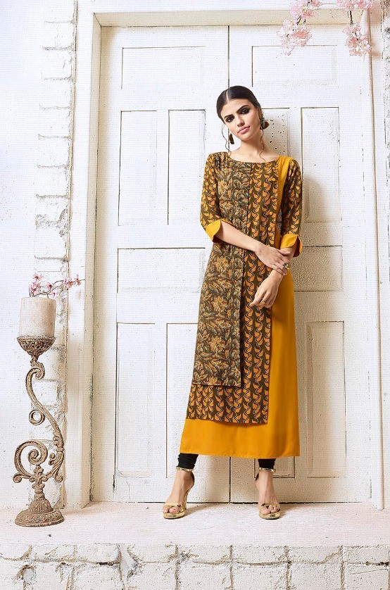 Designer Silk Printed Kurti