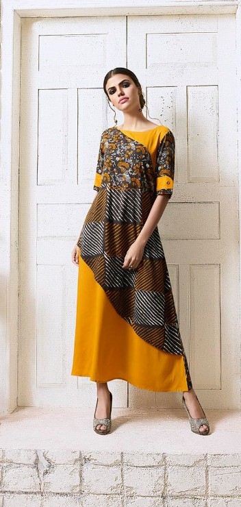 Designer Silk Printed Kurti