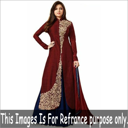 Ladies Party Wear Silk Anarkali Gowns