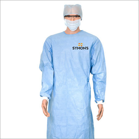 Surgeon Gown - Non-woven Polypropylene, Multiple Sizes, Blue Color, V-neck Style, Long Sleeves, Lightweight | High Tear Strength, Anti-bacterial, Comfortable Design, Secure Tie Closure