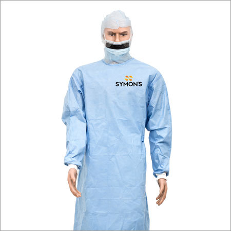 Surgeon Gown - Non-woven Polypropylene, Multiple Sizes, Blue Color, V-neck Style, Long Sleeves, Lightweight | High Tear Strength, Anti-bacterial, Comfortable Design, Secure Tie Closure