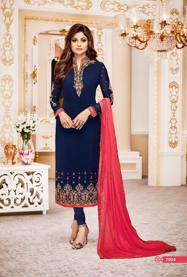 Aashirwaad Jannat Suits - Real Georgette, Approx 01 Kg | Resham Embroidery, Beige Color, Dry Clean Only