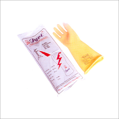 Electrical Rubber Hand Gloves - Pattern: Plain