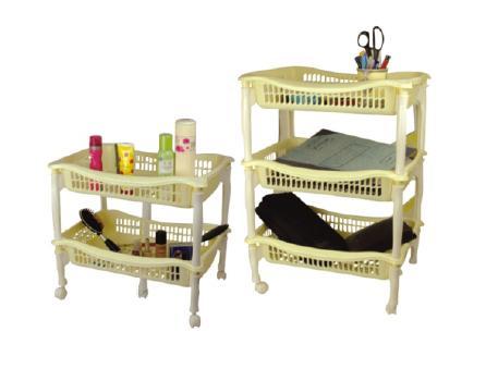 Multi Utility Rack - Pvc Material, Single Cavity Design, Red Color | Versatile Trolly For Household Organization