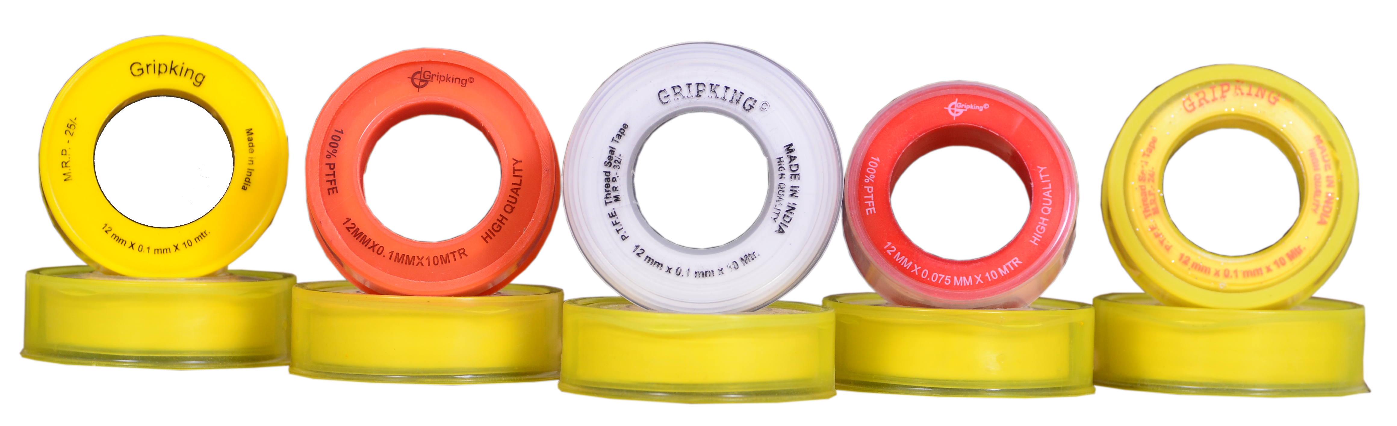 Ptfe Thread Seal Tape - 10m Length, 12mm Width, Orange Color | Durable, Easy Use, Excellent Seal, Fine Finish, Recyclable, High Tensile Strength