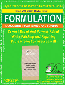 E Books Cement Based And Polymer Added White Patching And Repairing Paste Production Process A Iii