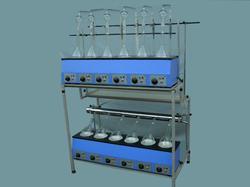 Kjeldahl Digestion Rig - Plastic and Steel, 250x250mm | Sky Blue Color for Lab Applications