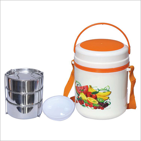 Metro 3 Lunch Box - Lightweight, 1-12 Millimeter Thickness | White & Orange Color Design