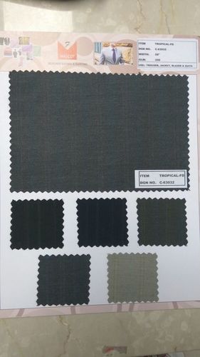 Black Selka Fancy Design Suiting Fabric