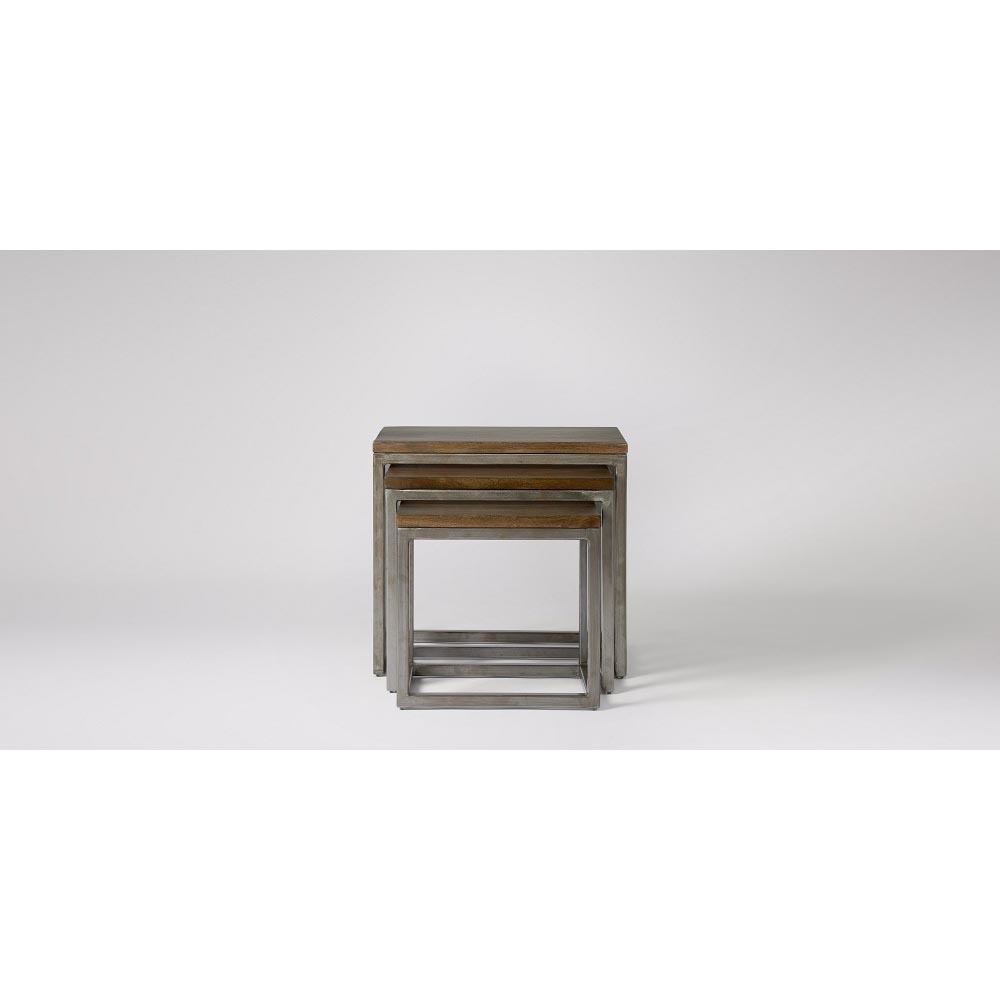 Creative Art Mango Wood Iron Side Table Set