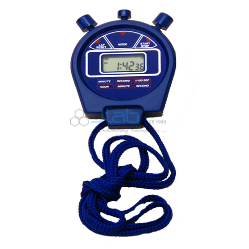 Stop Watch Digital - Plastic, 50x50 mm, Blue | Digital LCD Display, Battery Powered, 30g, Accuracy +/-0.01s, 1 Year Warranty, Timing Tool