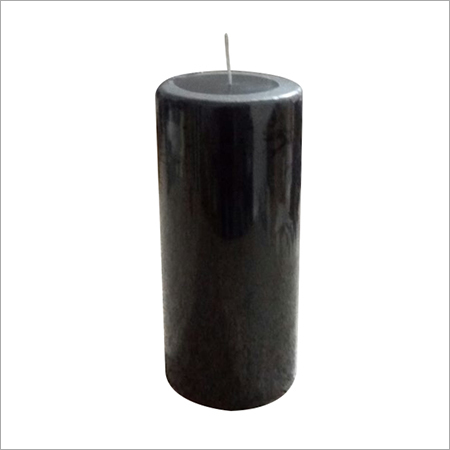 Designer Pillar Candle - Handmade Paraffin Wax, 4" Dia * 8" Height, Matte Black | 100 Hours Burn Time, Cotton Wick, Ideal for Home Decoration and Weddings