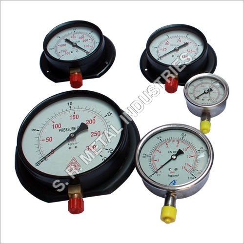 Pressure Gauge - Mild Steel, Sizes 1" to 16", Black & Silver | Accurate Measurement for Chemical Processing, Marine & Mechanical Engineering, Oil Refineries