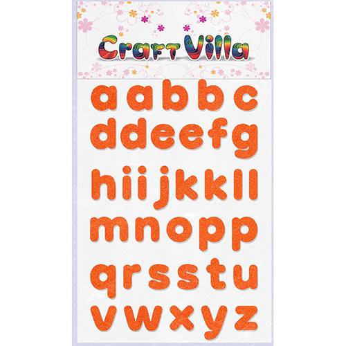 क्राफ्ट विला स्मॉल कार्ड स्मॉल अल्फाबेट ग्लिटर स्टिकर