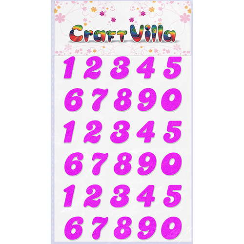 क्राफ्ट विला स्मॉल कार्ड न्यूमेरिक ग्लिटर स्टिकर