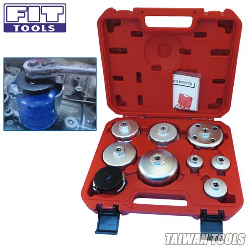 FIT TOOLS 9 PCS 3/8 in.Dr Forged Oil Filter Wrench Set