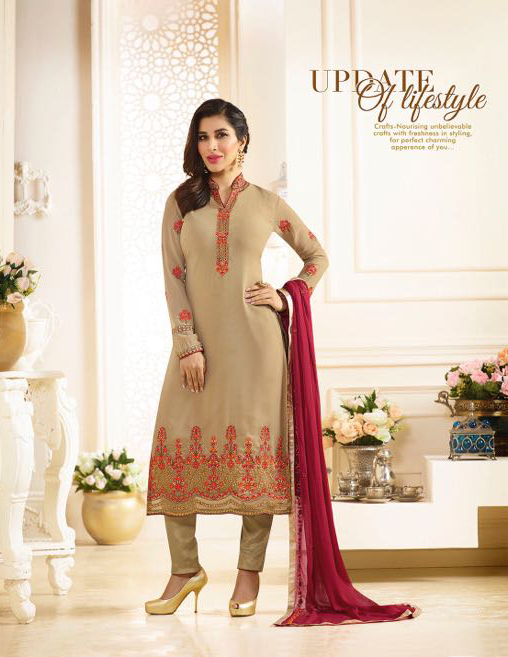Karma Azaa Catalog Sophie Georgette Embroidered