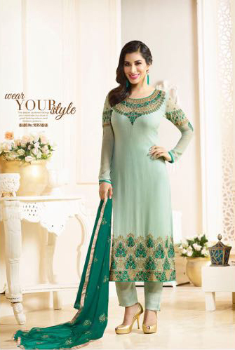 Karma Azaa Catalog Sophie Georgette Embroidered