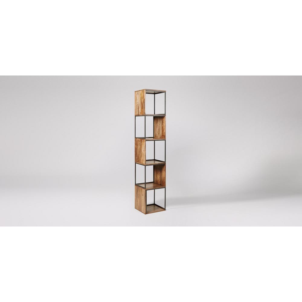 Industrial Shelving Unit - Sealed Wood & Charcoal Painted Metal, 5 Spacious Shelves, Vintage Appearance, Durable & Low Maintenance Design