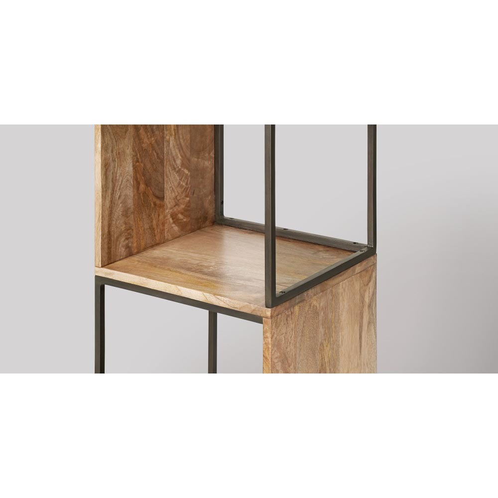 Industrial Shelving Unit - Sealed Wood & Charcoal Painted Metal, 5 Spacious Shelves, Vintage Appearance, Durable & Low Maintenance Design