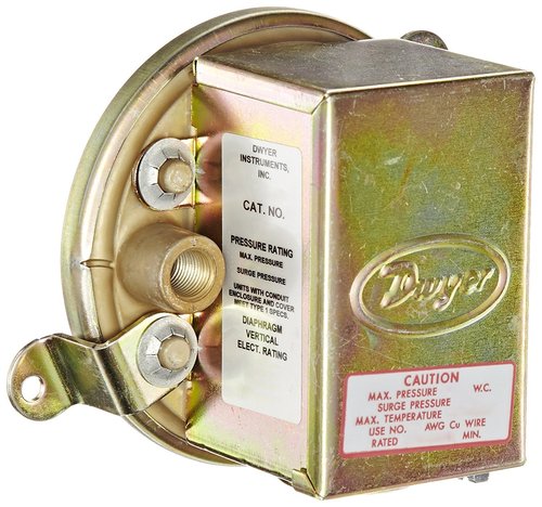 Dwyer 1910-10 Compact Low Differential Pressure Switch, RANGE 3.0-11.75" W.C.