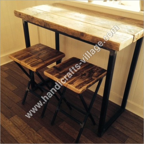 Handmade Canteen Metal Furniture With Wooden