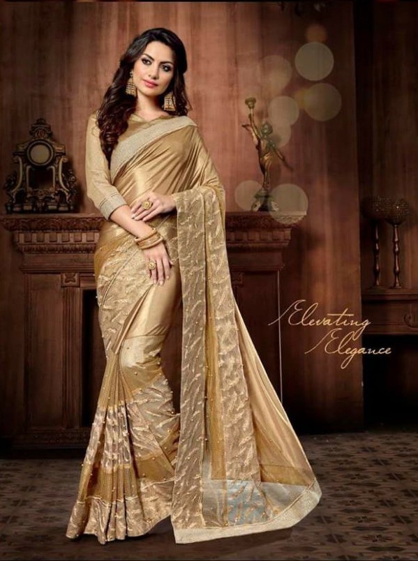 Teal Blue Sethnic Shreeram Blossom Sarees Lycra Net