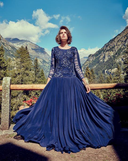 Jinaam Gowns Net Designer Hand Work Dress Long