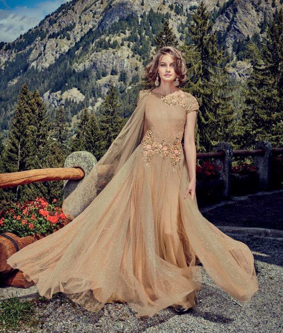 Jinaam Gowns Net Designer Hand Work Dress Long
