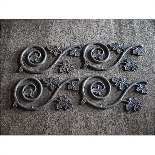Cast Iron Ornament - 12x6 Inches, Black Finish | Attractive Vine Design, Perfectly Polished, 2-Piece Set for Railings and Fences