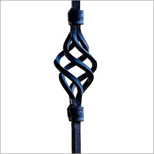 Wrought Iron Ornaments - 12 Inches, Black Finish | Spiral Design for Balustrade Installation