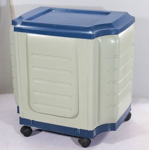White/Blue Single Tubular Battery Trolley
