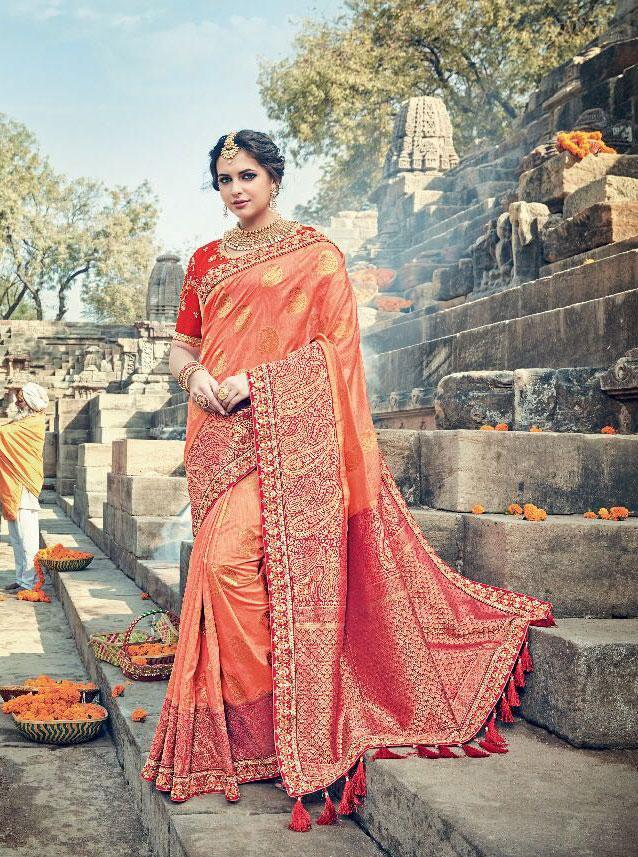 Orange Designer Sarees