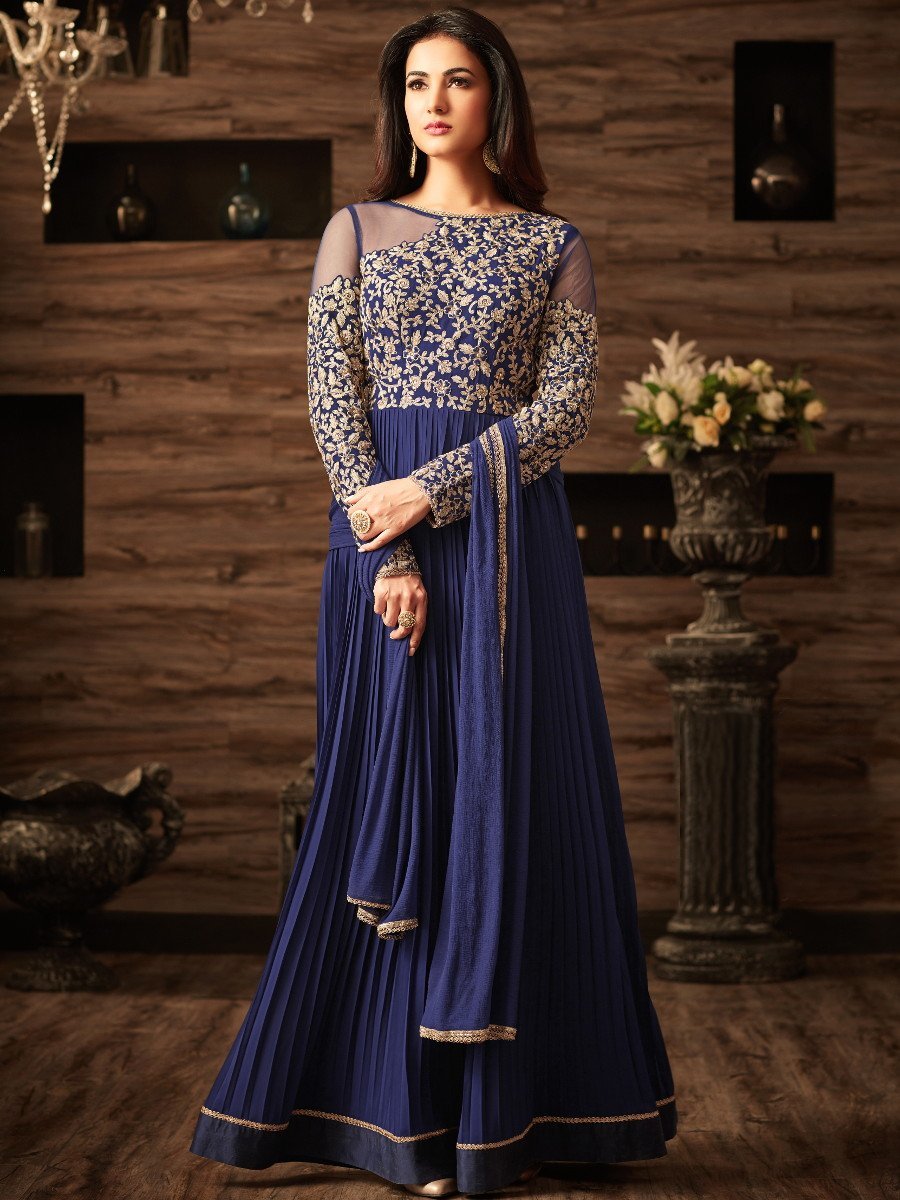 Red Ladies Net Anarkali Suits