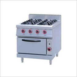 Four Burner With Oven - Stainless Steel, 760x450x100 mm, Silver | Fully Automatic, 500 Litre Capacity, Gas Powered, Temperature Range 195°C, 220 Volt