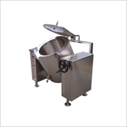 Tilting Cooker - 500 Litre Capacity, Silver Stainless Steel Finish - Fully Automatic, Round Shape, 220V Electric Power