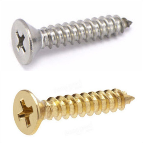 Csk Philips Self Tapping Screw - Brass & Stainless Steel, Robust Build, Corrosion Resistant, Water Resistant, Long Life
