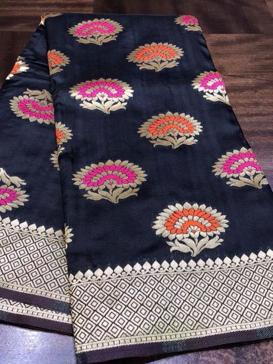 Orange Rajtex Pure Silk Saree Collection Heavy Zari Butta