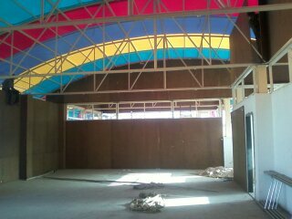 Rooftop Tensile Structure - Steel & Aluminum Materials, Multicolor Design | Weather Resistant, Easy Installation, Premium Finishing