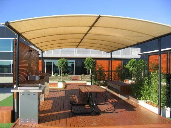 Rooftop Tensile Structure - Steel & Aluminum Materials, Multicolor Design | Weather Resistant, Easy Installation, Premium Finishing