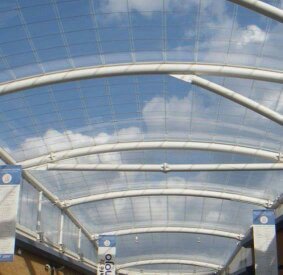 Rooftop Tensile Structure - Steel & Aluminum Materials, Multicolor Design | Weather Resistant, Easy Installation, Premium Finishing