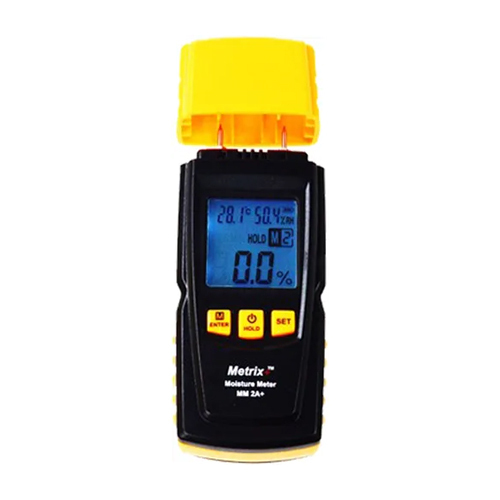 Digital Moisture Meter - DC Resistance Probe, Plastic Body with Manual Control | Measures Wood Moisture Up to 70%, Auto Temperature Compensation, Reading Lock, Large Non-Parallax LCD