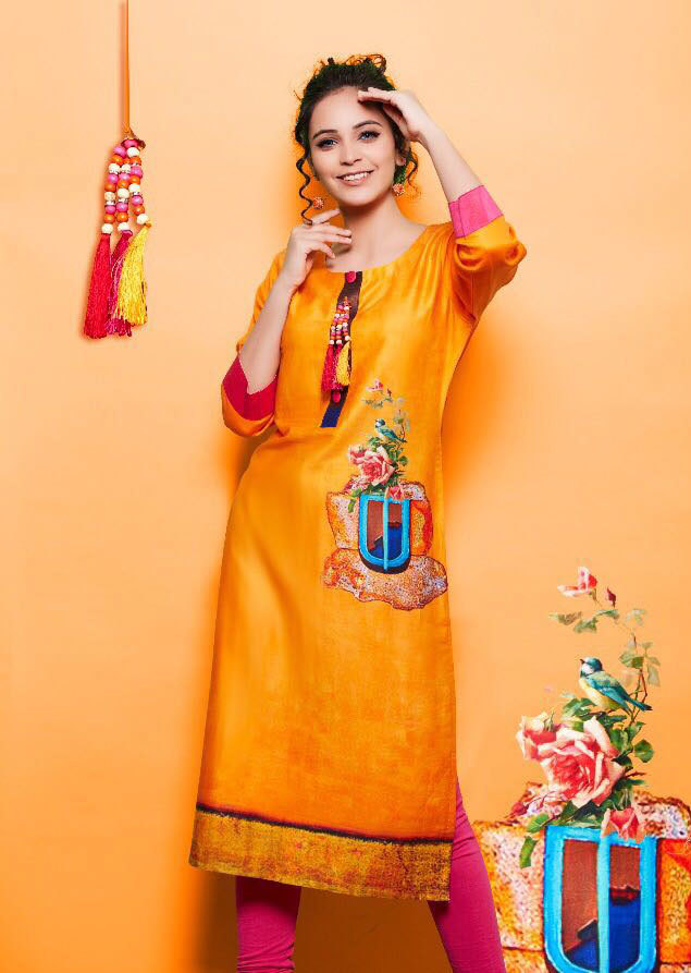 Psynatex Rome 2 Cotton Satin Digital Printed Kurti