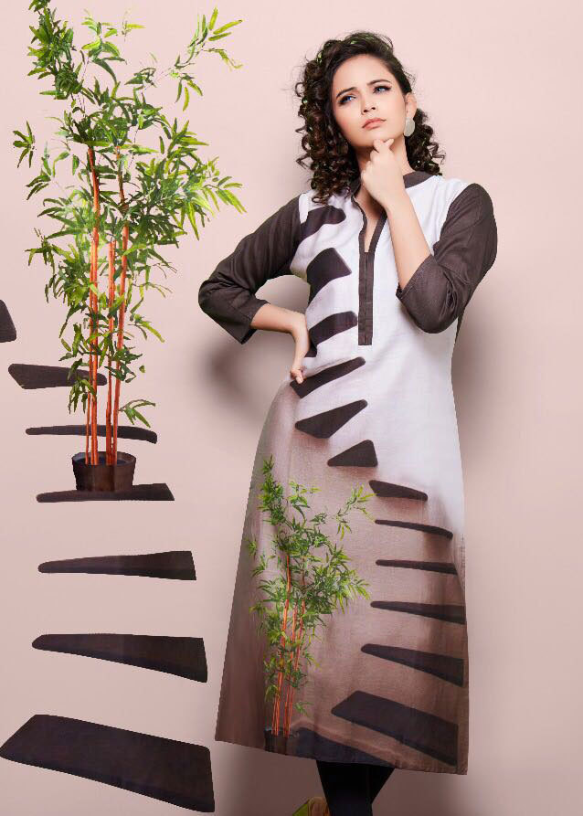 Psynatex Rome 2 Cotton Satin Digital Printed Kurti