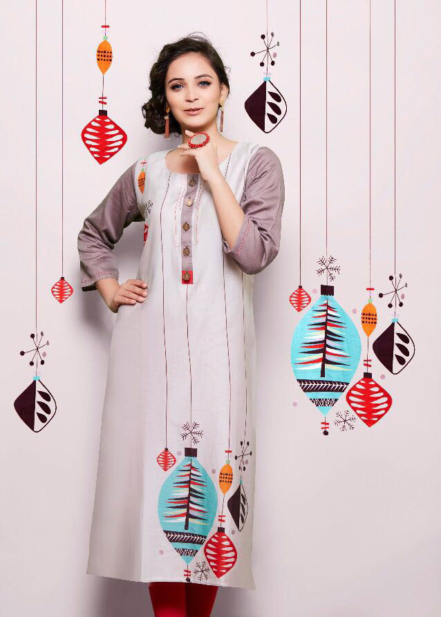 Psynatex Rome 2 Cotton Satin Digital Printed Kurti